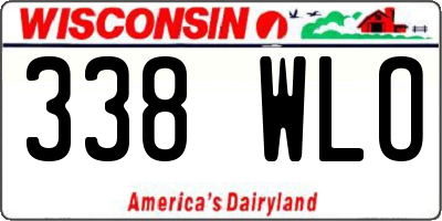 WI license plate 338WLO