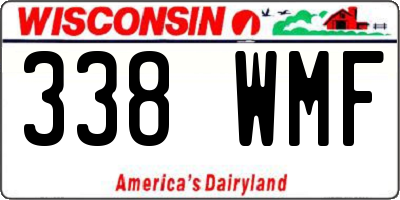 WI license plate 338WMF