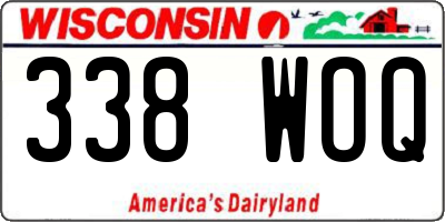 WI license plate 338WOQ