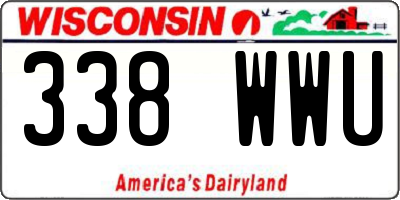 WI license plate 338WWU