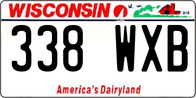 WI license plate 338WXB