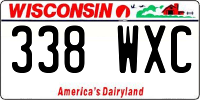 WI license plate 338WXC