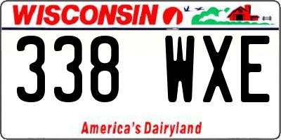 WI license plate 338WXE