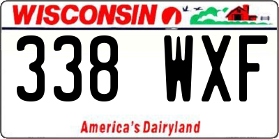 WI license plate 338WXF