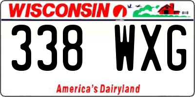 WI license plate 338WXG
