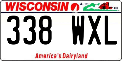 WI license plate 338WXL