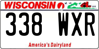 WI license plate 338WXR