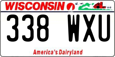 WI license plate 338WXU