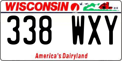 WI license plate 338WXY