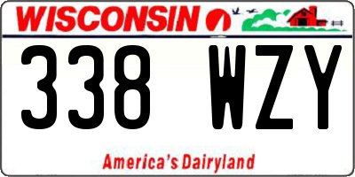 WI license plate 338WZY