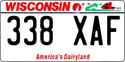 WI license plate 338XAF