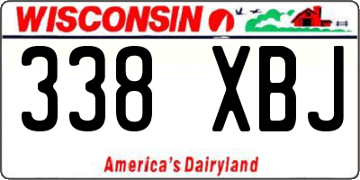 WI license plate 338XBJ