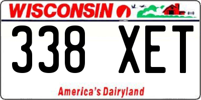 WI license plate 338XET