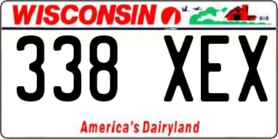 WI license plate 338XEX