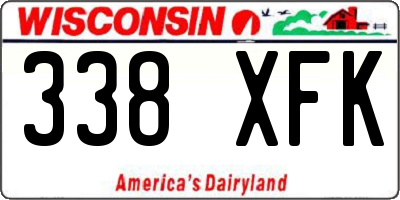 WI license plate 338XFK