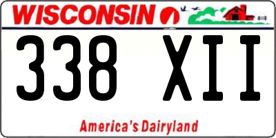 WI license plate 338XII