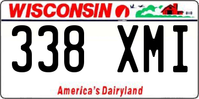 WI license plate 338XMI