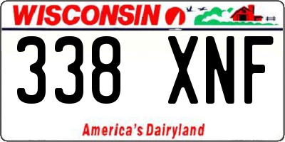 WI license plate 338XNF