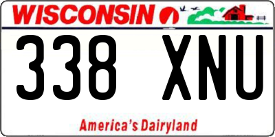 WI license plate 338XNU