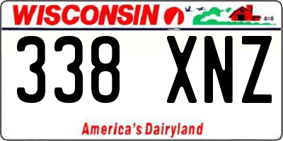 WI license plate 338XNZ