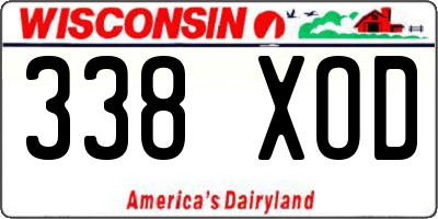 WI license plate 338XOD