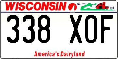 WI license plate 338XOF