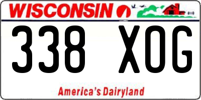 WI license plate 338XOG