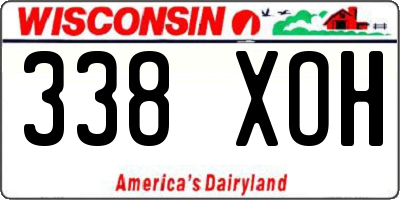 WI license plate 338XOH