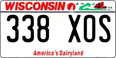WI license plate 338XOS