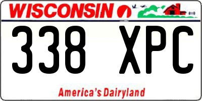 WI license plate 338XPC