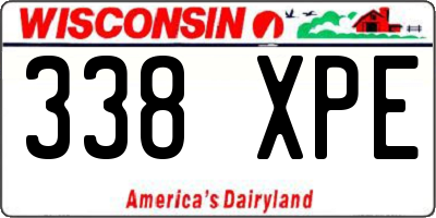 WI license plate 338XPE