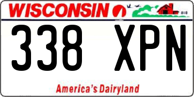 WI license plate 338XPN