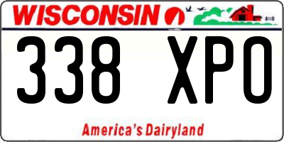 WI license plate 338XPO