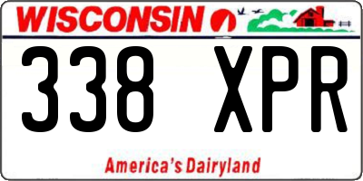WI license plate 338XPR
