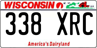 WI license plate 338XRC