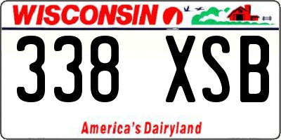 WI license plate 338XSB