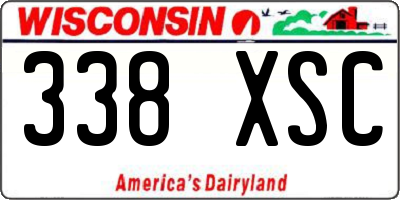 WI license plate 338XSC