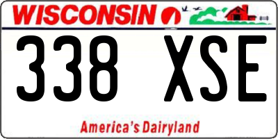 WI license plate 338XSE