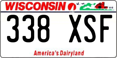 WI license plate 338XSF