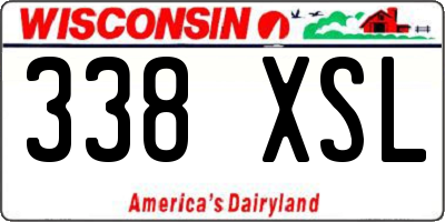 WI license plate 338XSL