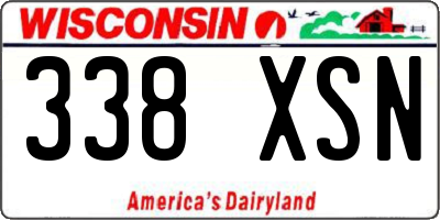 WI license plate 338XSN