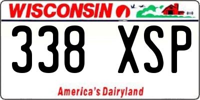 WI license plate 338XSP