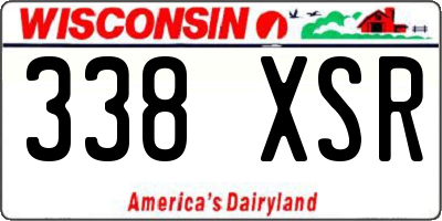 WI license plate 338XSR