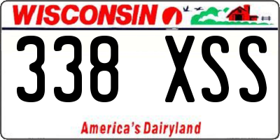 WI license plate 338XSS