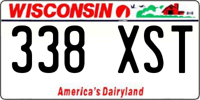 WI license plate 338XST