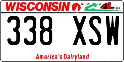 WI license plate 338XSW