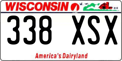 WI license plate 338XSX