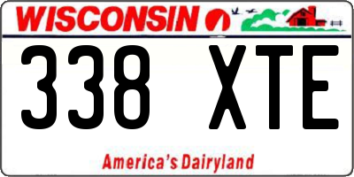WI license plate 338XTE