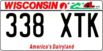 WI license plate 338XTK