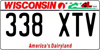 WI license plate 338XTV